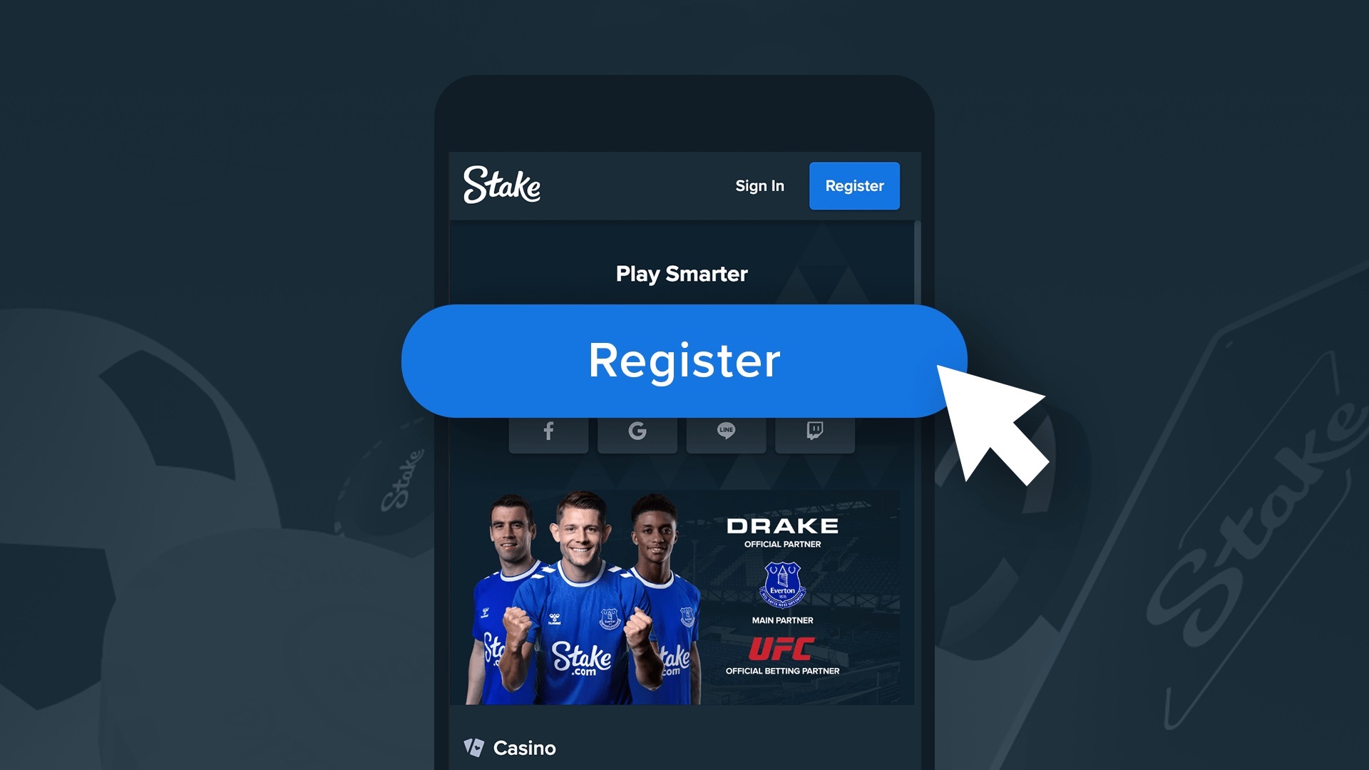 Stake 공식 사이트 접속 화면